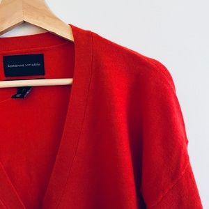 New bright red wool cardigan!